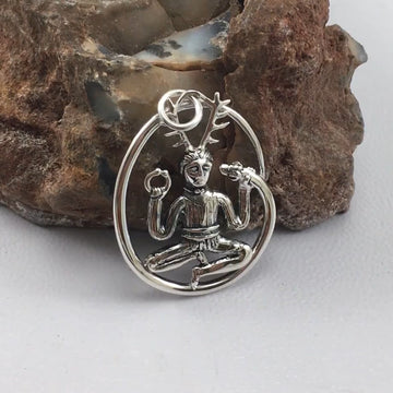 Cernunnos, the Horned God ~ Sterling Silver Pendant by Oberon Zell TPD1018